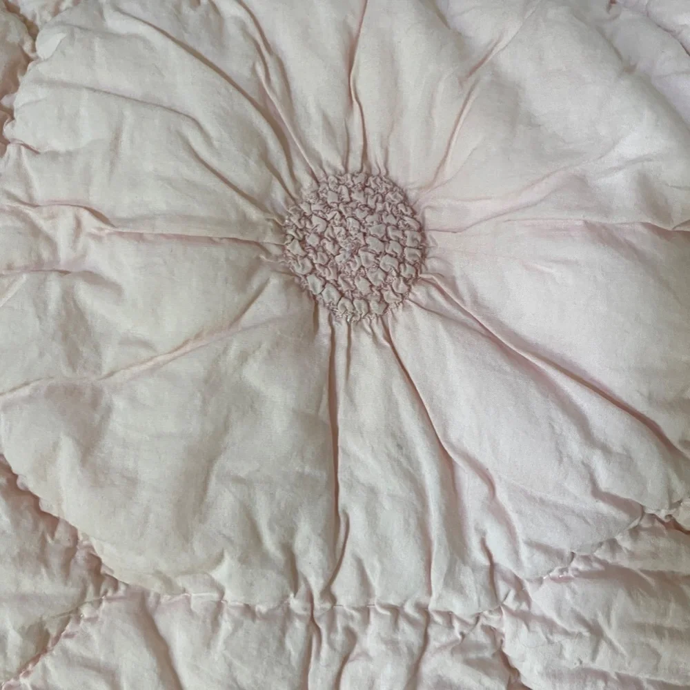 Anthropologie Pink Embroidered Standard Sham